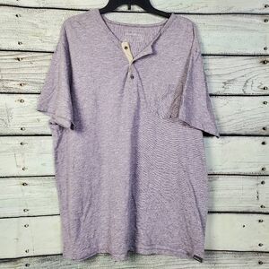 Eddie Bauer Men’s Heather Purple Henley T-Shirt Size XL Short Sleeve 100% Cotton